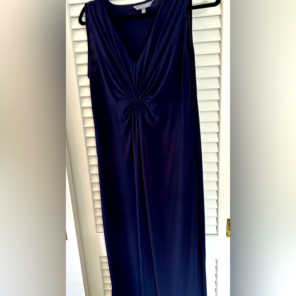 Daisy Fuentes pull over Maxi Dress in Navy Blue size Large - Picture 2 of 13